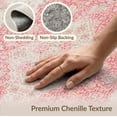 thumbnail image 6 of ODIKA Vintage Floral Medallion With Delicate Rose Motifs And Scrollwork Stain Resistant Low Profile for Dorm Room, Small Living Apartment, 6 of 7