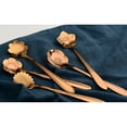 thumbnail image 3 of Cuchara de café de acero inoxidable, cucharas pequeñas para postre, té, juego de 8 flores Oro rosa, 3 of 9
