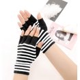 thumbnail image 3 of GFDYREE Unisex Stretchy Fingerless Hand Warmer Skeleton Gloves, 3 of 6
