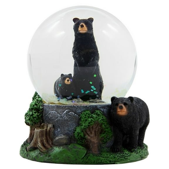 FC Design 3.5"H Black Bear Glitter Snow Globe Statue Sculpture Ornament Decoration Home/Room Decor and Unique Gift Ideas for Housewarming, Holidays and Birthdays