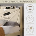 thumbnail image 2 of Aukfa Queen Bed Frame with 2 Storage Drawers and USB Ports , Upholstered Platform Bed with Storage Shelf Headboard, Beige, 2 of 8