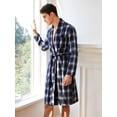 thumbnail image 5 of Men's Plaid Long Sleeve Bathrobes For Home, 5 of 5