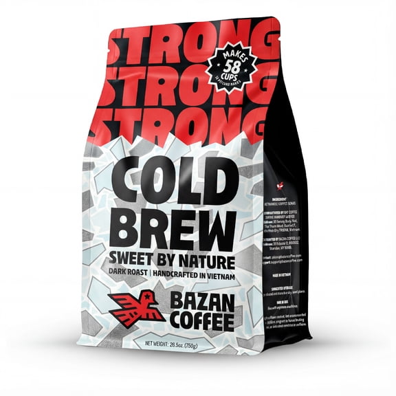 Vietnamese Cold Brew 25 Pitcher packs, Robusta & Arabica Blend, Dark Roast Coarse Ground Coffee – Low Acid 25 packs