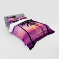 thumbnail image 3 of Ambesonne Tree Bedding Set 3 Pcs, Palms Silhouette Purple, Twin, Purple Black, 3 of 3