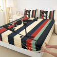 thumbnail image 3 of Homewish Sport Ice Hockey 4pcs Bed Sheets for Boys Girls,Geometric Stripes Lines King Sheets,Ball Gamer Super Cozy Sheet Set,Lightweight Room Decor, 3 of 7