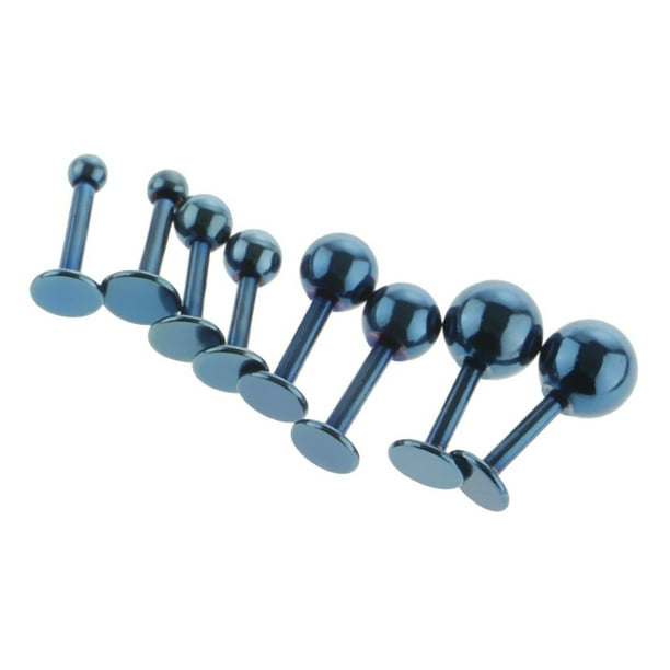 4 Pares Mujeres Chicas Hombres Lip Studs Tragus Barbell Nariz s Piercing Joyería - Azul Sunnimix Aretes de acero inoxidable