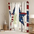 thumbnail image 3 of Manfei Rustic Patriotic Stars Kitchen Curtains, US Flag Printed Black Out Curtains Pack of 2 (42x63 Each), Red White Blue, 3 of 6