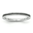 thumbnail image 1 of Bague en Argent Sterling Stackable Expressions Plaquée Noire Taille 9, 1 of 3