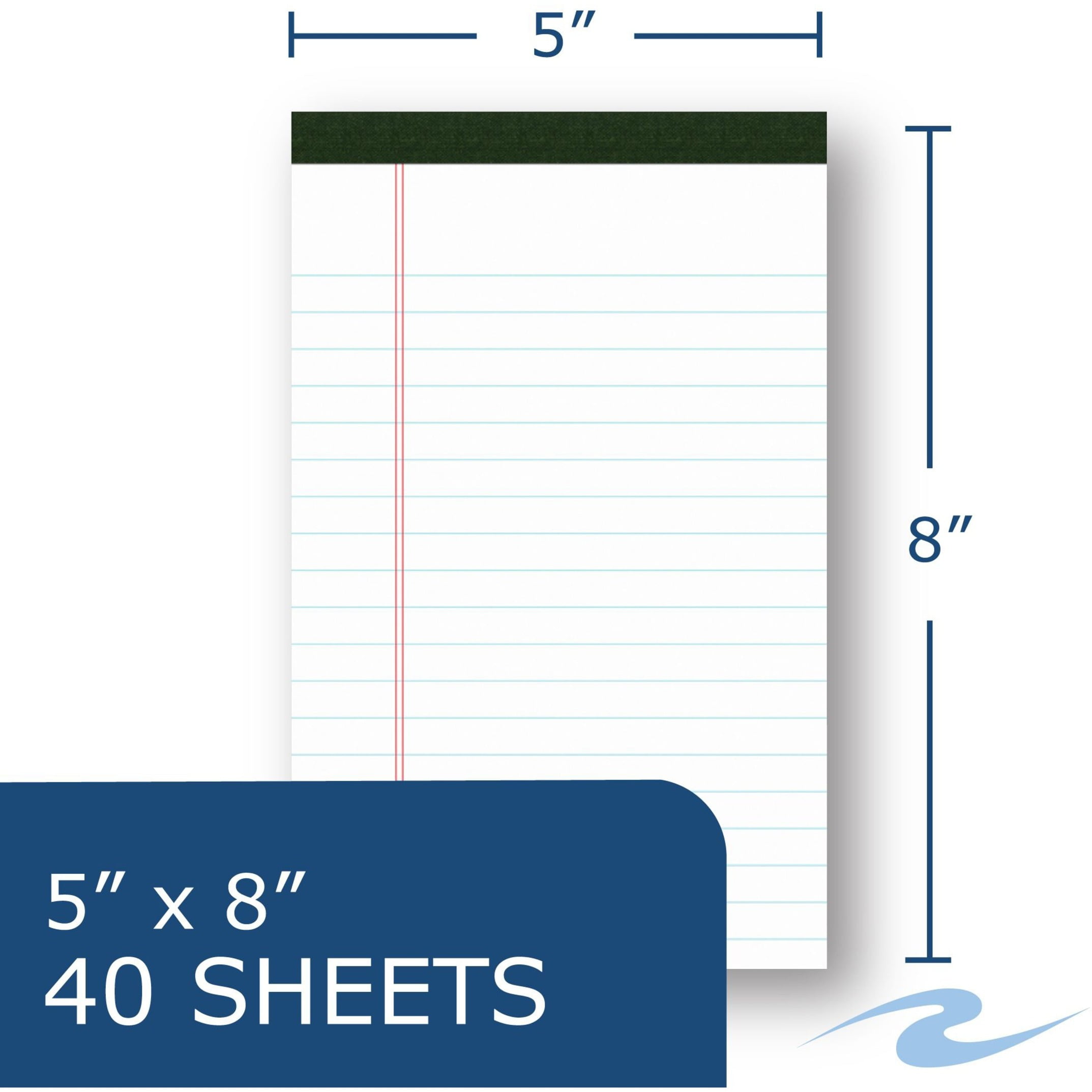 Roaring Spring BioBased Case of USDA Certified Bio-Preferred Junior Size Legal Pads, Twelve 12 Packs, 5" x 8" 40 Sheets, White