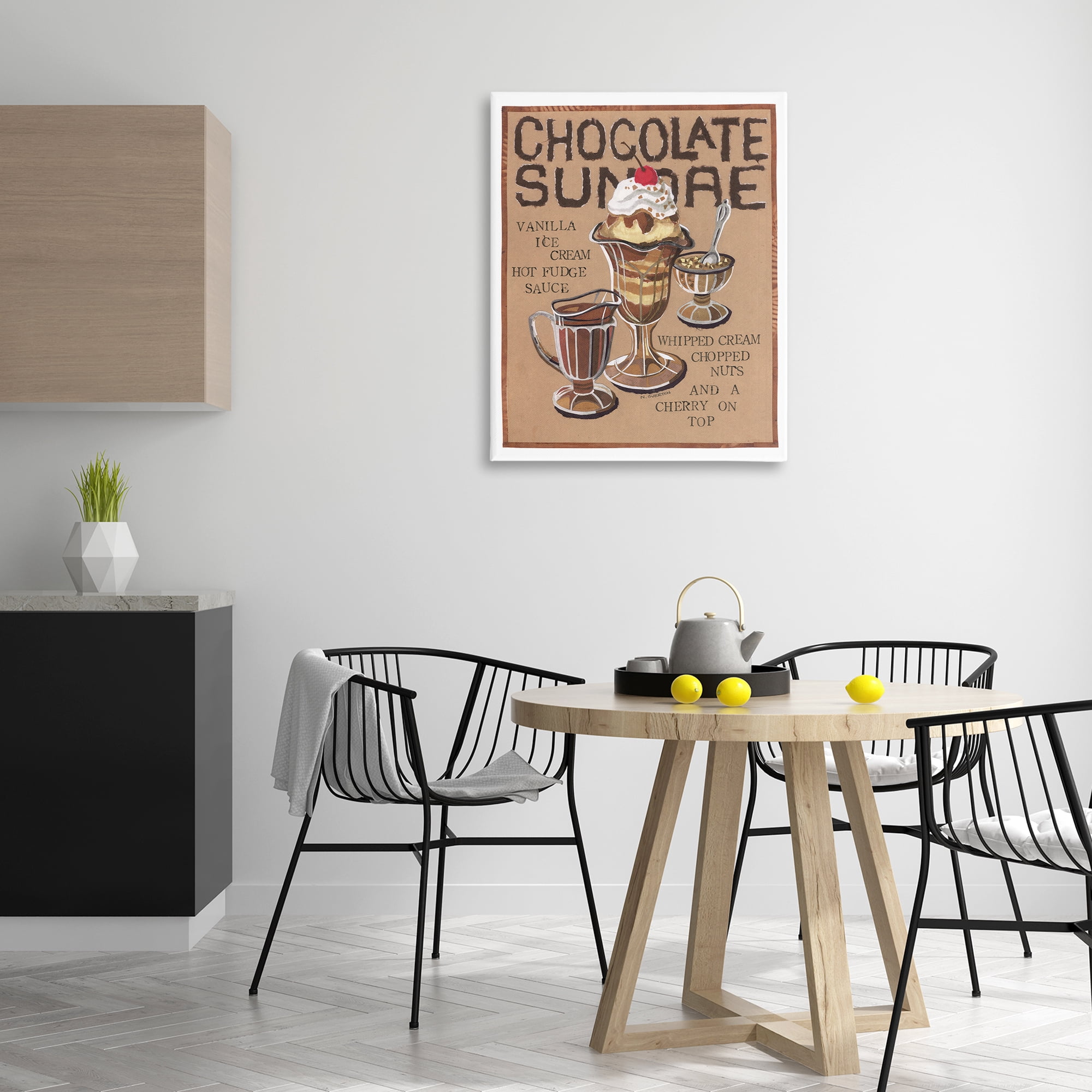 Stupell Industries Chocolate Sundae Recipe Food & Beverage Painting Gallery Wrapped Canvas Art Print Wall Art, 30 x 40