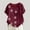 Wine, variant on Vivianyo HD Casual Women's Summer Short Sleeve T-Shirt Women's Summer Casual Short Sleeve Flower Printing Loose Shirt Tops