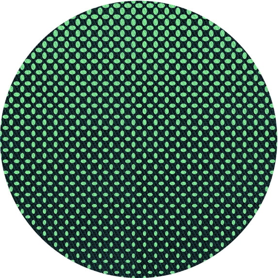 Ahgly Company Indoor Round Patterned Night Black Area Rugs, 7' Round