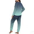 thumbnail image 3 of FNFYFH Gradient Sweatsuits for Women Sets 2 Piece Fleece Outfits Crewneck Sweatshirts Pullover Tops and Jogger Pants Tracksuits Lounge Set, 3 of 7