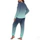 thumbnail image 4 of Conjunto de pijama informal de invierno para mujer, de doble cara, con cuello redondo estampado, manga larga, top anudado a mano, pantalones con cordón ajustable, ropa de casa, blusa de poliéster., 4 of 7