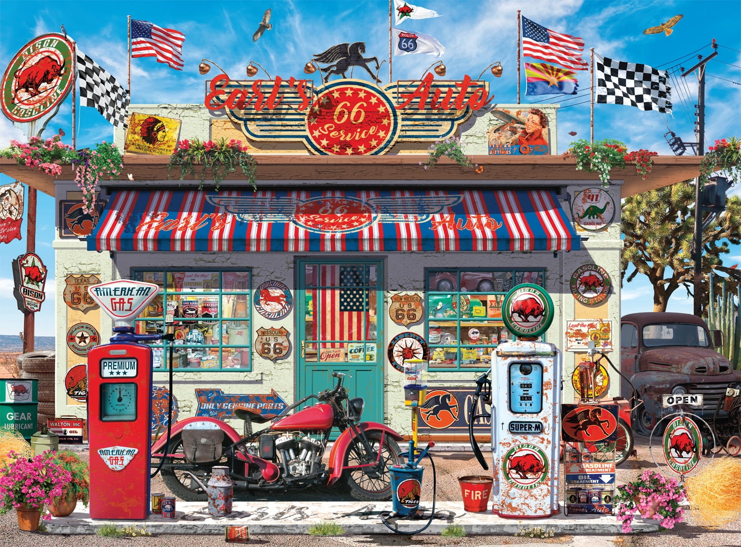 Buffalo Games 1000-Piece Country Life Earl's Auto Jigsaw Puzzle