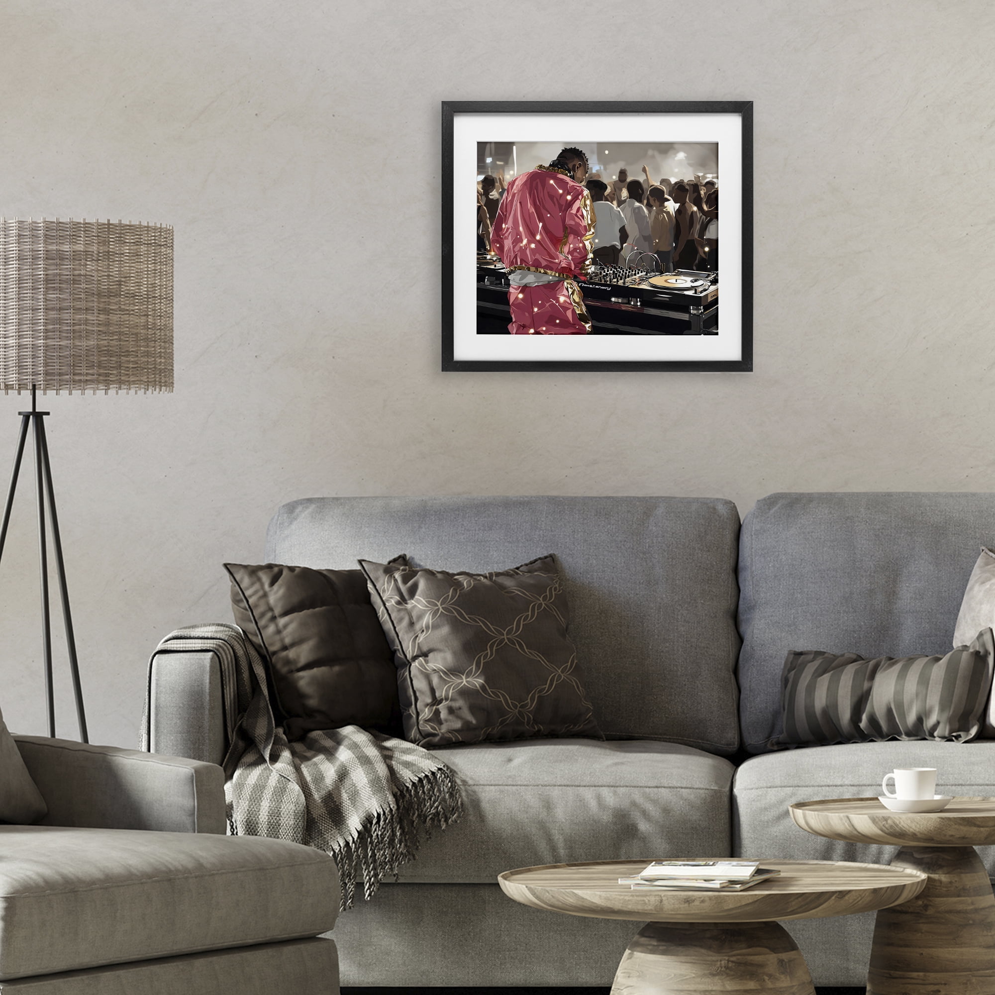 Stupell Industries DJ Performance At Nightclub Black Framed Print Under Glass, design by Franklyn Gregory