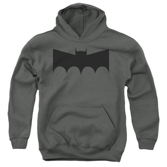 Batman 50S Batman Logo Kids Pull-Over Hoodie (Small) for Youth Boys and Girls, Charcoal