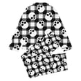 thumbnail image 5 of REDARER Girls 2 Piece Halloween Pajama Set Notch Collar Long Sleeve Button Top Matching Long Pants Plaid Skull Print Casual Home Sleep Loungewear Outfit,13-14 Years, 5 of 5