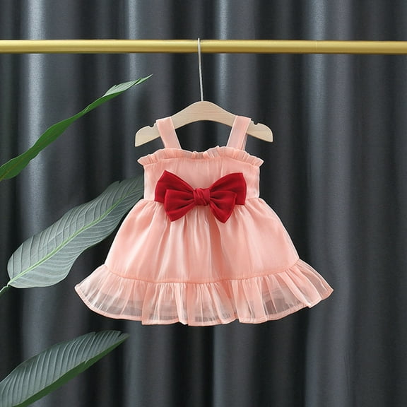 Girls Outfits Kids Infant Newborn Baby Girls Tulle Dress Sleeveless Bowknot Party Prom Gown Dress for Children