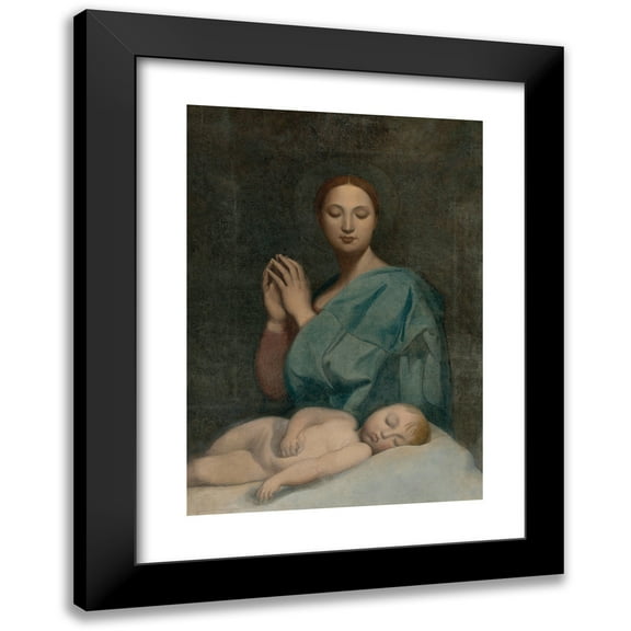 Jean Auguste Dominique Ingres 11x14 Black Modern Framed Museum Art Print Titled - The Virgin with the Sleeping Infant Jesus