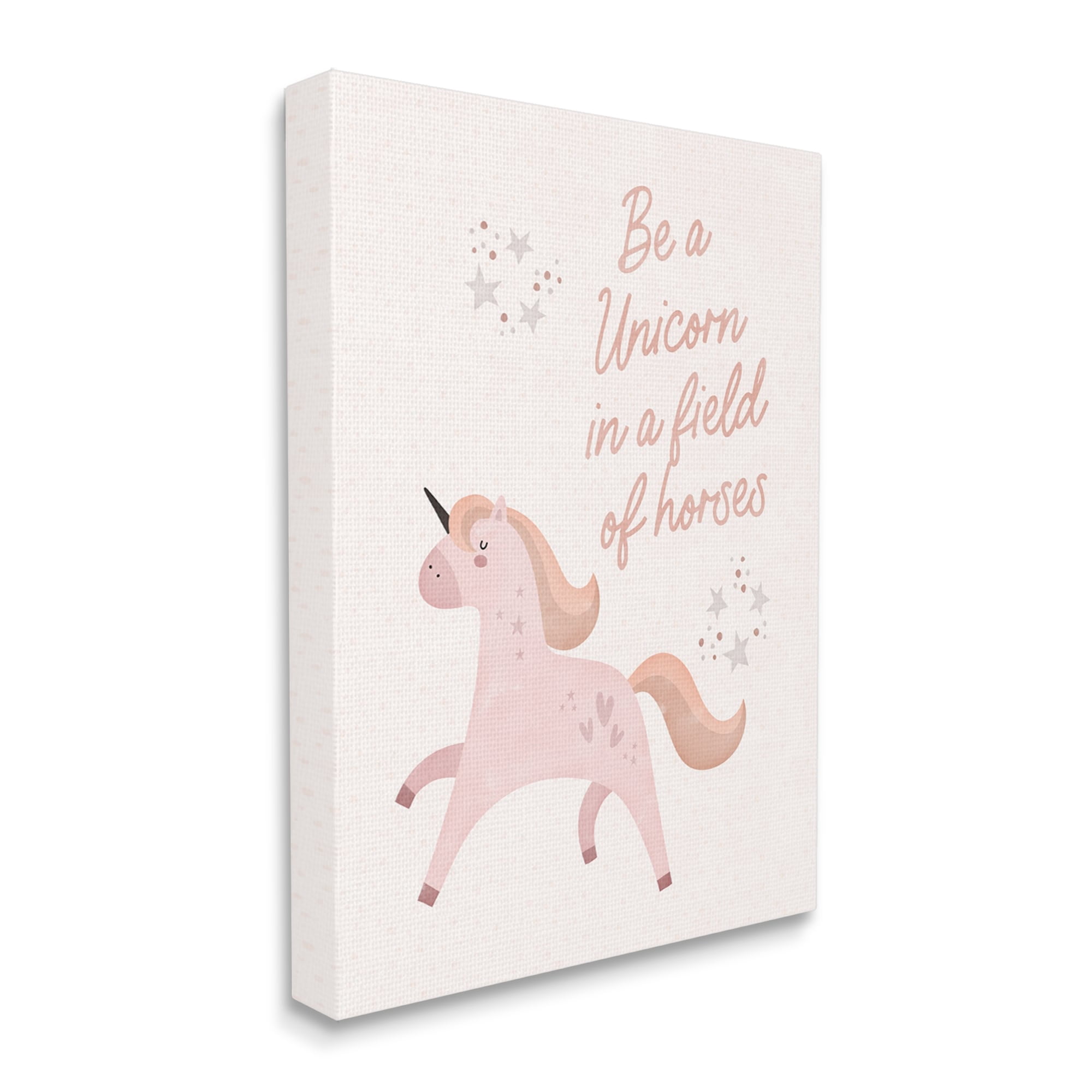 Stupell Be A Unicorn In A Field Of Horses Phrase Fairy Tales & Fantasy Painting Gallery Wrapped Canvas Print Wall Art