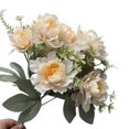 thumbnail image 2 of Artificial Flower 6 Heads Multipurpose Silk Cloth Fadeless Vivid Simulation Peony Bouquet Home Garden Wedding Decoration, 2 of 8