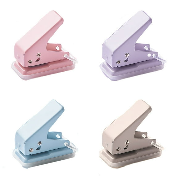 4PC Mini Manual Single Hole Punch Set for Crafts and Paper Stationery Use