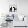thumbnail image 2 of Chevaux Noir et Blanc - Toile 36"x36 Pouces - Impression à la Demande, 2 of 5