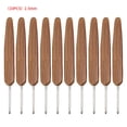 thumbnail image 3 of Kironypik 10pcs Crochet Hooks Bamboo Handle Alumina Crochet Hooks Knitting Needles Set 2.5-6mm Crochet for Weave Sewing Needles Tool 1 head 2.5mm, 3 of 6