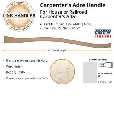 

Link Handles 65130 36 House or Railroad Carpenters Adze Handle (min qty 12 each)