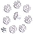 thumbnail image 1 of CHAO Uds. Elegantes tiradores de rosas blancas, tiradores de cerámica para muebles, tiradores para cajones y armarios, 1 of 5