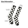 thumbnail image 5 of Balery Black and White Checkerboard Printed Novelty Socks Men's Women's Crew Socks Sports Socks Knee High Socks Cotton Socks Quirky and Cool Socks, 5 of 9