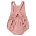 thumbnail image 3 of FYMNSI Newborn Baby Boy Girl Clothes Sleeveless Romper Bodysuit Crossback Strap Jumpsuit Overall Shorts One Piece Outfit 12-18 Months Pink, 3 of 9