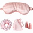 thumbnail image 1 of wonima11 Silk Satin Sleeping Eye Mask, Pink Sleep Eye Mask Night Blindfold for Women and Men, Soft Breathable Blackout Eyeshade Eye Cover for Travel, Wedding Bridesmaid Gift, 1 of 1