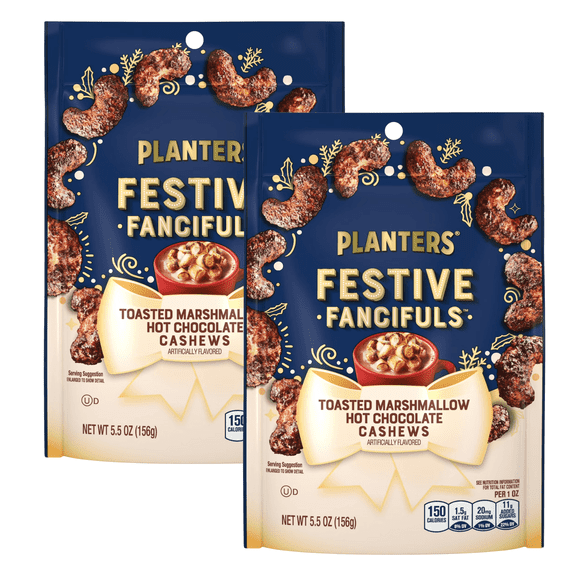 PLANTERS Toasted Marshmallow Hot Chocolate Whole Cashews 2-Pack, 5.5oz