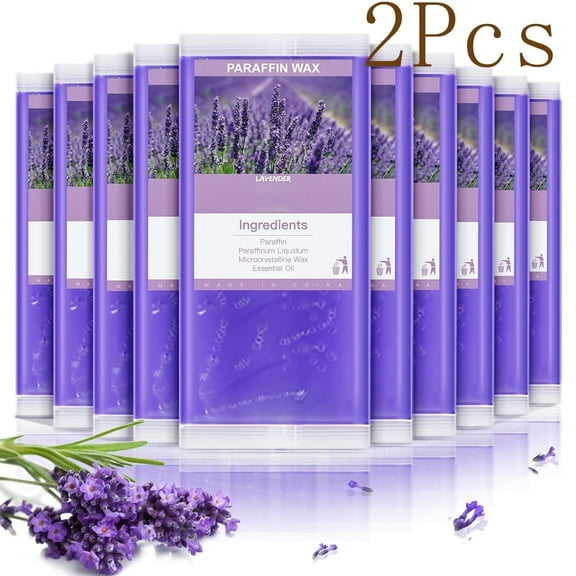 Tutuviw 2 Pcs Lavender Scented Paraffin Wax Blocks,Hot Melt Paraffin Wax Blocks for Paraffin Hand Feet Bath,Lavender Scent Beads Blocks for Relieves Muscle Fatigue Nourishes Moisturizing Dry Skin