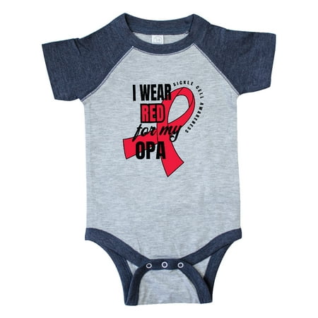 

Inktastic Sickle Cell Awareness I Wear Red For My Opa Gift Baby Boy or Baby Girl Bodysuit