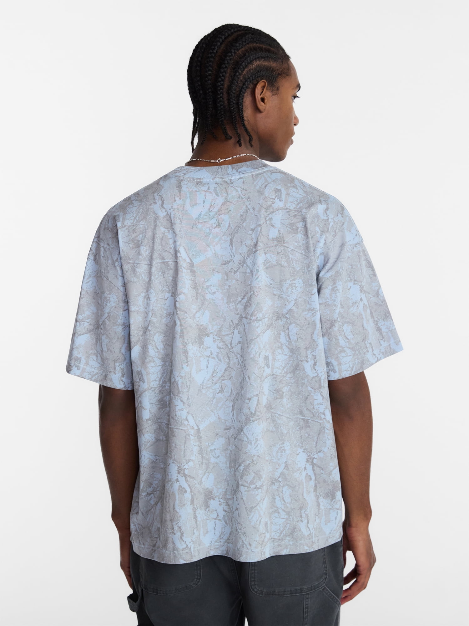No Boundaries Men's Oversized Boxy Tee with Short Sleeves, XS-4XLT