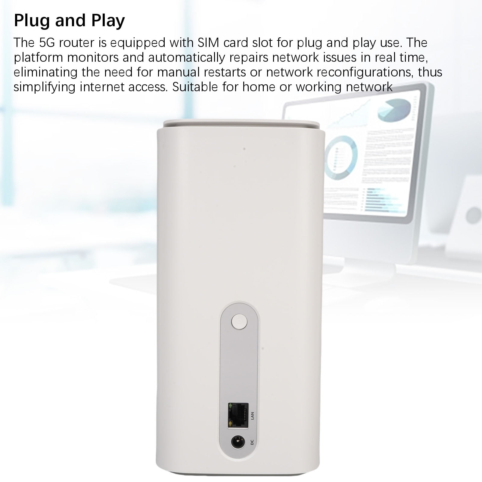 Gigabit Ethernet Router 5G CPE Router, 4.67Gbps Dual Band WiFi 6 for Home Indoor, Supports NSA SA