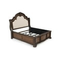thumbnail image 4 of Formal Rich Wood Finish Upholstered Arched Headboard 1pc King Bed, 4 of 6