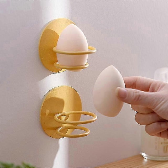 2 Pcs Beauty Egg Rack Carbon Steel Makeup Sponge Holder Wall Mounted Makeup Sponge Drying Rack For Beauty Egg Spong