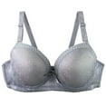 thumbnail image 2 of Loopsun Plus Size Womens Bra, Daily Bra for Women, Women's Underwire Solid Lift Support C-Cup Sleeping Underwear Daily Bra Silver,L, 2 of 4