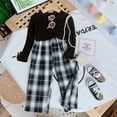 thumbnail image 3 of Toddler Girl Casual Set Plaid Print Long Sleeve Top and Wide-Leg Pants, 3 of 8