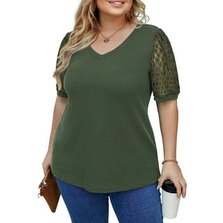 Just My Size Women's Plus Size Graphic Short Sleeve V-neck Tee ...