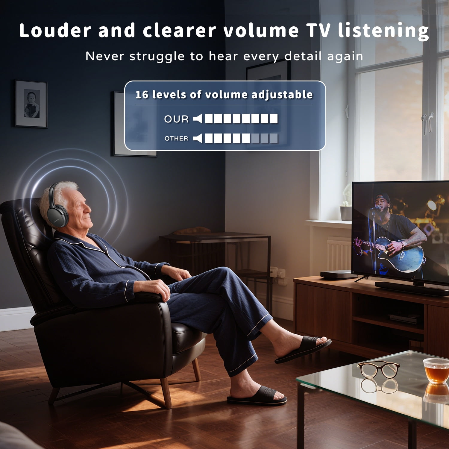 Wireless Headphones for TV Watching, BKM400 Wireless TV Headphones with Bluetooth USB Transmitter, Simple Operation, 165ft (50m) Wireless Range, No Static & No Delay Visit the Holdsound Store