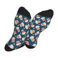 thumbnail image 5 of Xecao Popcorn With Glasses Print Crew Socks for Men and Women, Men's Soft Moisture-wicking Sock, 5 of 7
