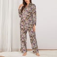 thumbnail image 2 of Hirioo dogs and cats for Women's Pajama Sets 2 Piece Pjs Women's Long-Sleeved Pajama Set Button Down Sleepwear,S-XXL-Large, 2 of 7