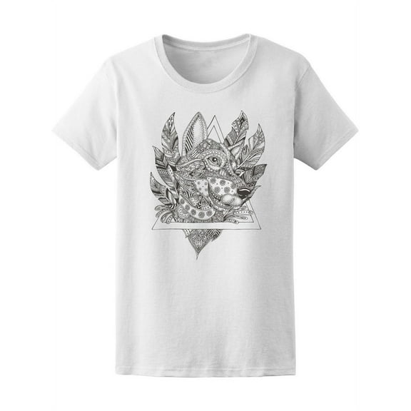 Feathered Triangle Dog Graphic T-Shirt Women -Image by Shutterstock, Female Medium