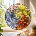 thumbnail image 3 of Rainbow Stained Glass Suncatcher, Spiral Window Hanging Decor with Metal Frame for Home, Art Lovers Gift for Christmas and Birthday, 3 of 5