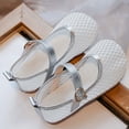 thumbnail image 4 of Gyujnb Girls Mesh Mary Jane Shoes Soft Sole Casual Footwear, Adjustable Buckle Strap Closed Toe Ballet Shoes (Girls),3.5-4 Years, 4 of 9